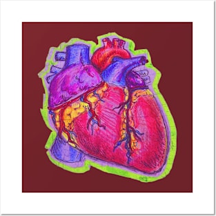 Anatomical Heart Doodle- Anatomy Med Drawing Posters and Art